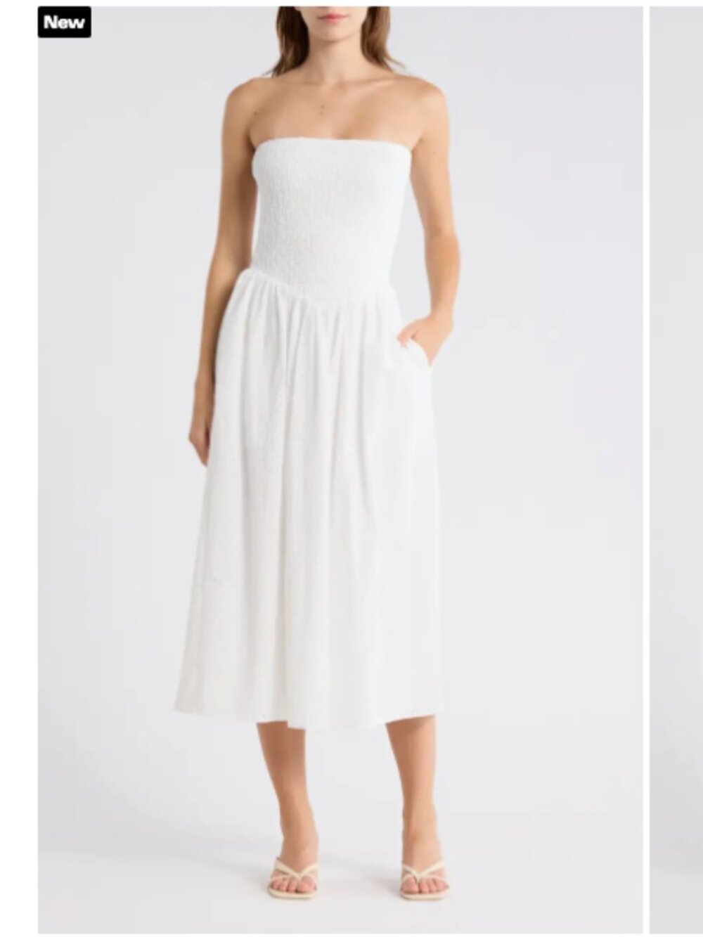 WAYF Smocked Convertible Dress NWT XS